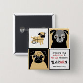 APARN Rescue Pugs Square Button (Voorkant /achterkant)