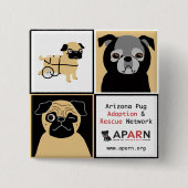 APARN Rescue Pugs Square Button (Voorkant)