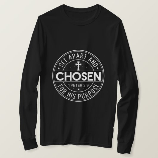 Apart en gekozen Christelijk Shirt met lange mouwe (Design voorkant)