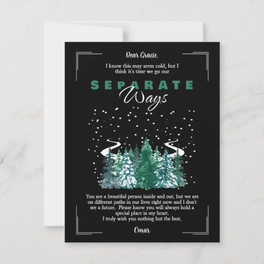 Apart manieren break-up Kaart (Voorkant)