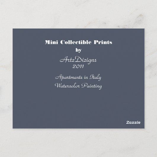 Apartementen in Italië - Mini Collectible Prints Briefkaart (Achterkant)