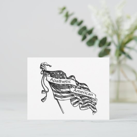 Apathetische Amerikaan Briefkaart (Staand voorkant)