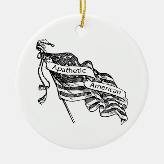 Apathetische Amerikaan Keramisch Ornament (Voorkant)