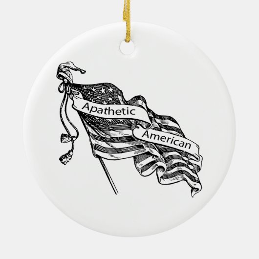 Apathetische Amerikaan Keramisch Ornament (Achterkant)