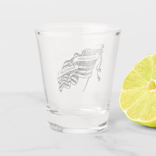 Apathetische Amerikaan Shot Glas (Achterkant)