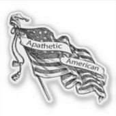Apathetische Amerikaan Sticker (Voorkant)