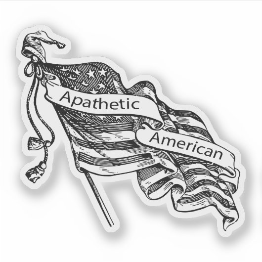 Apathetische Amerikaan Sticker (Voorkant)