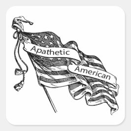 Apathetische Amerikaan Vierkante Sticker