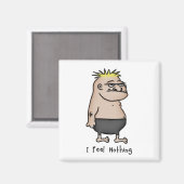 Apathetische Cartoon Guy Magneet (Voorkant / Achterkant)