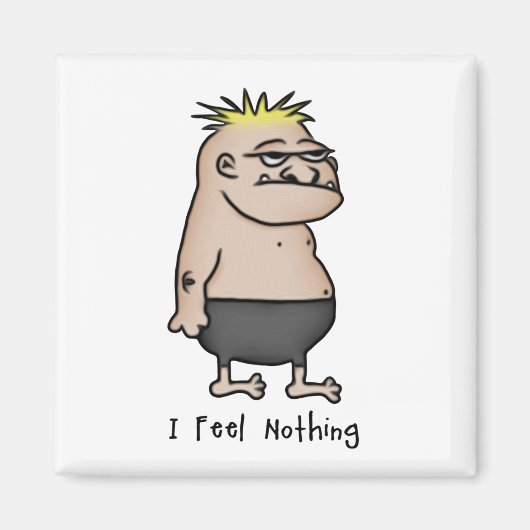 Apathetische Cartoon Guy Magneet (Voorkant)