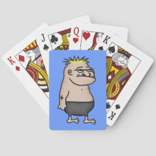 Apathetische Cartoon Guy Speelkaarten
