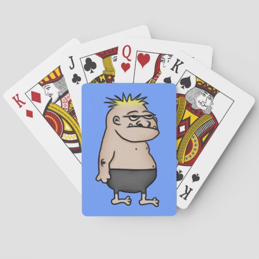 Apathetische Cartoon Guy Speelkaarten (Achterkant)