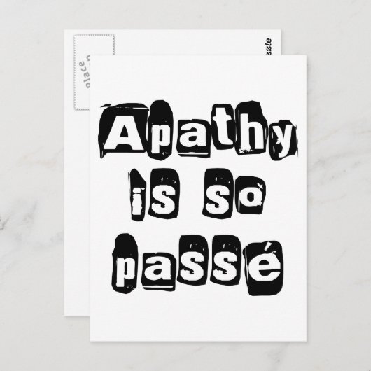 Apathie is zo Passé Briefkaart (Voorkant / Achterkant)