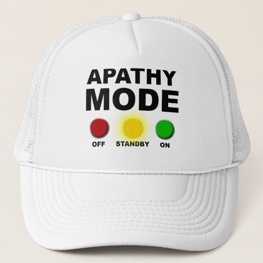 Apathie Modus Whatever Grappige Bal Cap Hoed Trucker Pet (Voorkant)