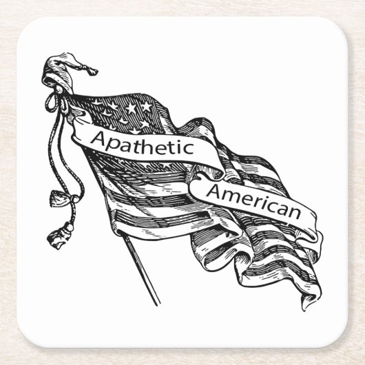 Apathische Amerikaan Kartonnen Onderzetters (Voorkant)