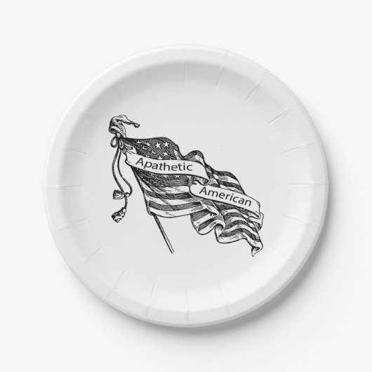 Apathische Amerikaan Papieren Bordje (Voorkant)