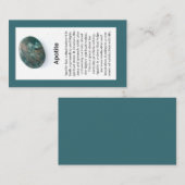 Apatite Crystal Betekenis Sieraden Display Edelste Visitekaartje (Voorkant / Achterkant)