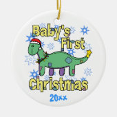 Apatosaurus Baby's eerste kerstversiering Keramisch Ornament (Voorkant)