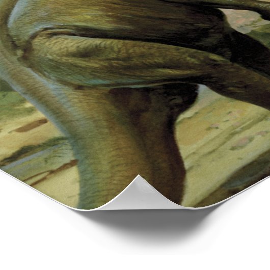 Apatosaurus (Brontosaurus) Eatafbeelding Poster (Hoek)