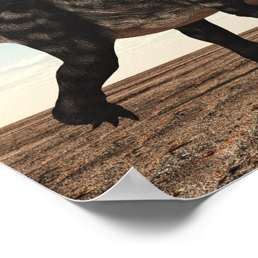 Apatosaurus dinosaur in de woestijn - 3D rendering Poster (Hoek)