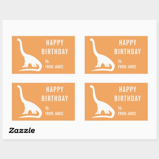 Apatosaurus Dinosaur Personaliseer Gift Sticker (Vel)