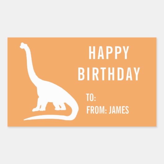 Apatosaurus Dinosaur Personaliseer Gift Sticker (Voorkant)
