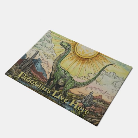 Apatosaurus dinosaurus illustratie deurmat (Schuin)