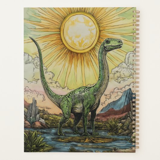 Apatosaurus dinosaurus illustratie planner (Achterkant)