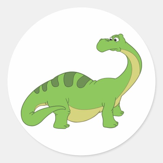 Apatosaurus Ronde Sticker (Voorkant)