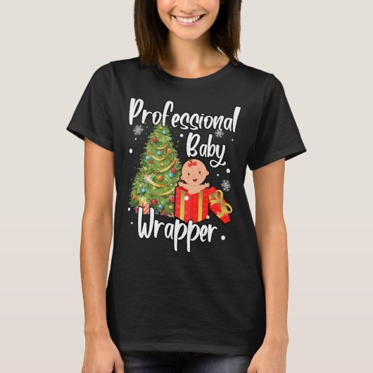 APDL Professional Baby Wrapper Funny Kerstmis NIC T-shirt (Voorkant)