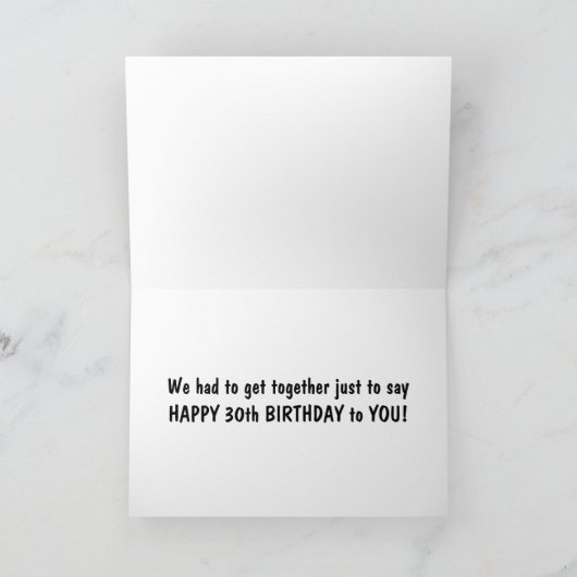 APE FAMILY ZEGT HAPPY 30th BIRTHDAY Kaart (Binnen)