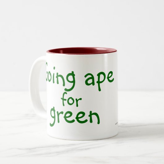 Ape for Green Tweekleurige Koffiemok (Voorkant links)