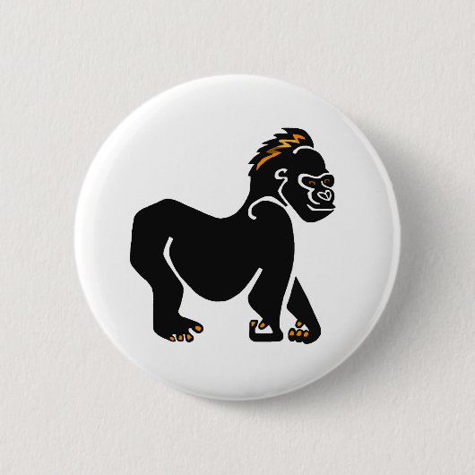 Ape - GORILLA - Wildlife krijger - Primaat Ronde Button 5,7 Cm (Voorkant)