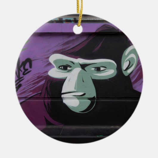 Ape Graffiti Keramisch Ornament (Voorkant)