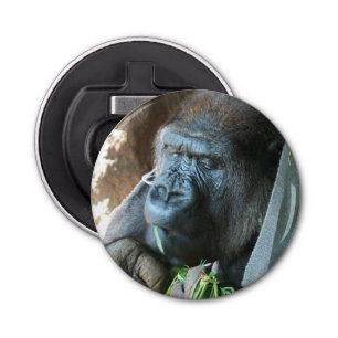 Ape hood ~ Japanse Gorilla Eating Button Flesopener