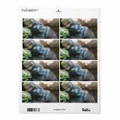 Ape hood ~ Japanse Gorilla Eating Etiket (Full Sheet)