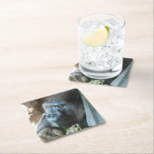 Ape hood ~ Japanse Gorilla Eating Kartonnen Onderzetters (Insitu)