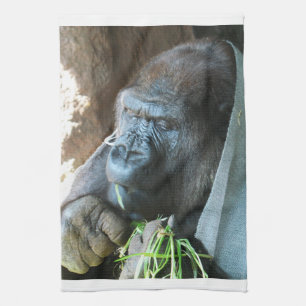 Ape hood ~ Japanse Gorilla Eating Theedoek