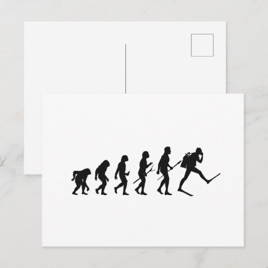 Ape Man Evolution Diver Briefkaart (Voorkant / Achterkant)