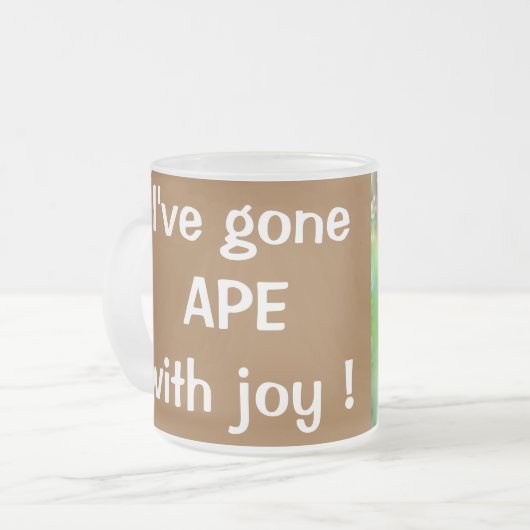 Ape met Joy Matglas Koffiemok (Voorkant links)