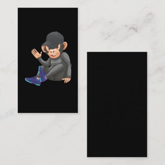 Ape met Sneaker en Baseball Pet Monkey Visitekaartje (Voorkant / Achterkant)