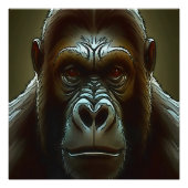 Ape Mountain Gorilla Fun Face Black Perfect Poster (Voorkant)