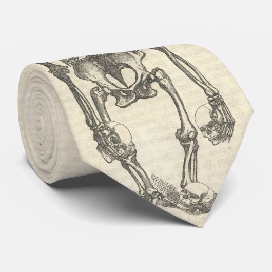 Ape Skelet met menselijke schedels Stropdas (Opgerold)