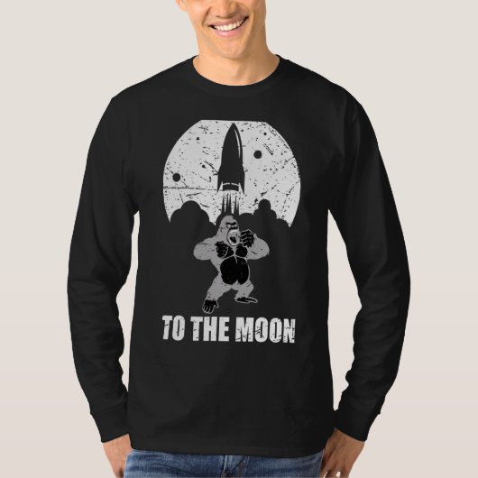 Ape To The Moon Crypto Coin Rocket Crypto Nft T-shirt (Voorkant)