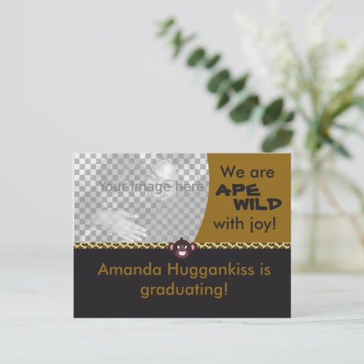 Ape Wild Aankondigingskaart (Staand voorkant)