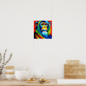 Ape Wisdom, Sad Ape | Kleurrijke regenboog Poster (Keuken)