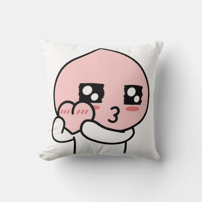 Apeach Hart  Hart Apeach  Perzik Hart voor Jou Kussen (Voorkant)