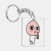 Apeach met ijskoffie sleutelhanger (Voorkant Links)
