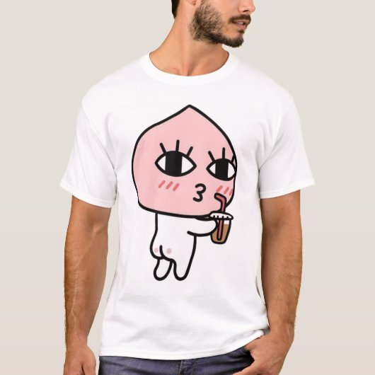 Apeach met ijskoffie t-shirt (Voorkant)