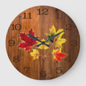  apelbladeren in houtwaren Grote klok (Voorkant)